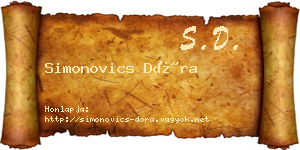Simonovics Dóra névjegykártya